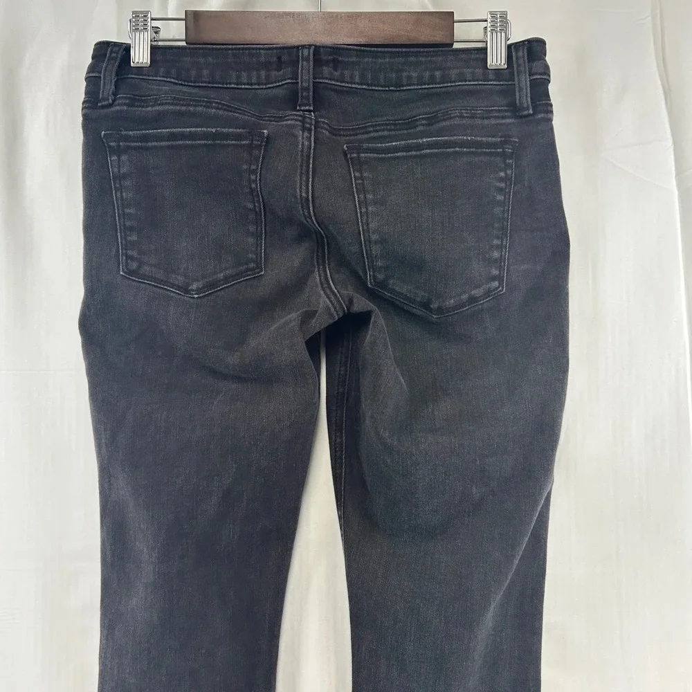 Silver Jeans Co Tuesday Skinny Womens 29 Black Frayed Raw Hem Low Rise Denim